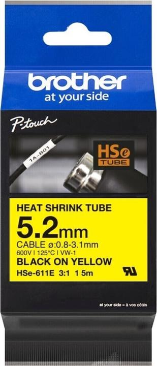 Brother Heat-Shrink-Tube schwarz/gelb (0.52 cm, Gelb)