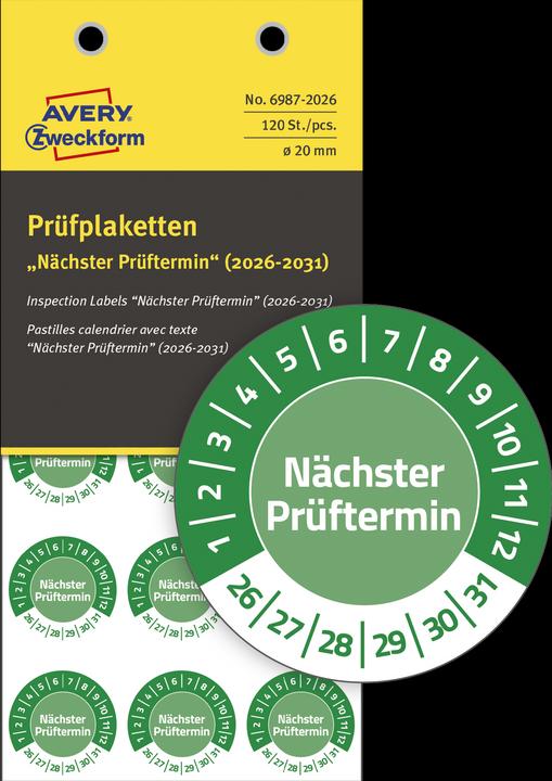 Produktbild Avery Prüfplaketten