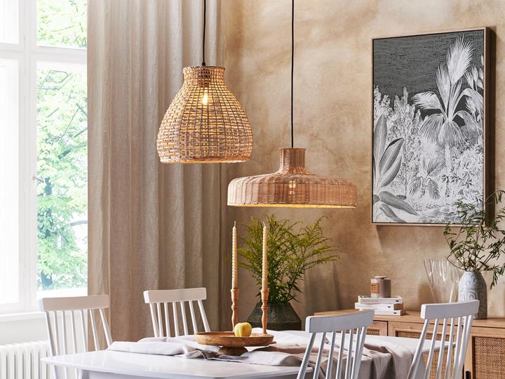 Produktbild Beliani Hängeleuchte Rattan natürlich TAMARIN (E27)