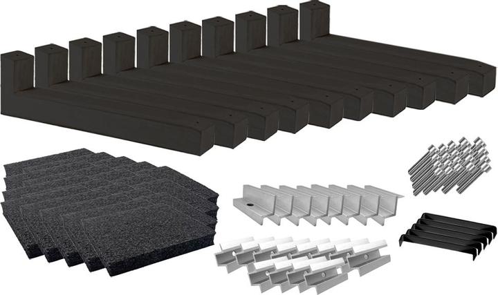 Actual product image Wattstone East-west PV elevation flat roof for 8 solar modules 10° concrete base black building protection mat