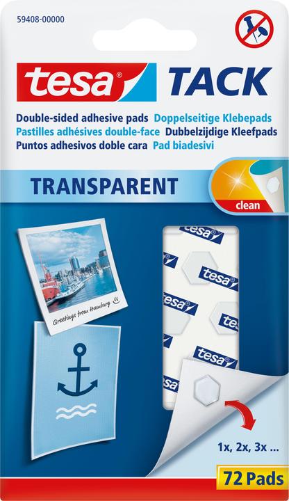 Produktbild tesa TACK doppelseitige Klebebads, transparente Klebestreifen (0.02 kg)