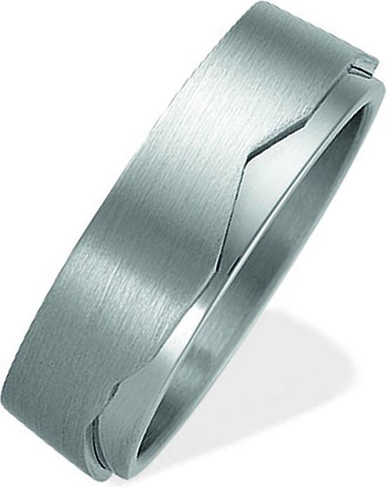Actual product image Xen Band ring matt / polished with contour 6 mm (53, Steel)