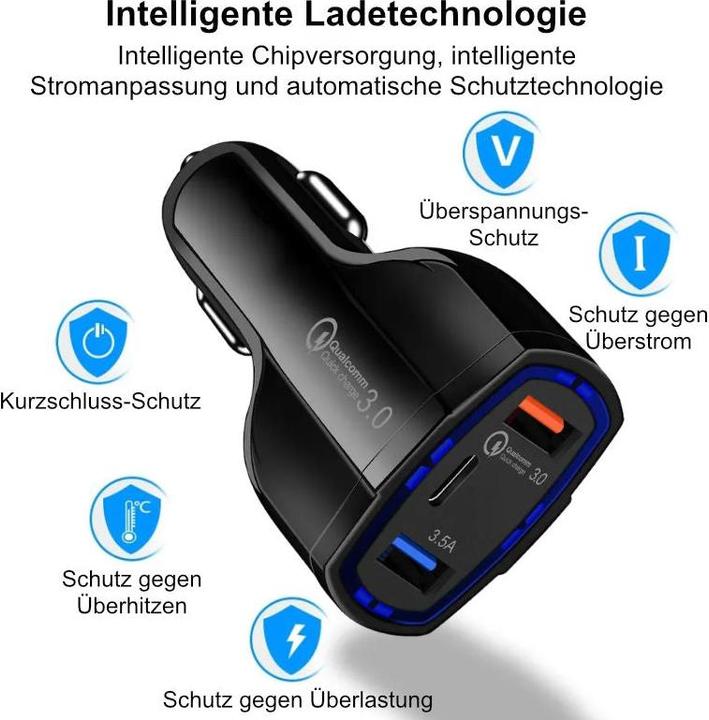 Image du produit Hermex Chargeur USB pour voiture Adaptateur USB pour voiture Chargeur USB pour voiture Adaptateur USB pour