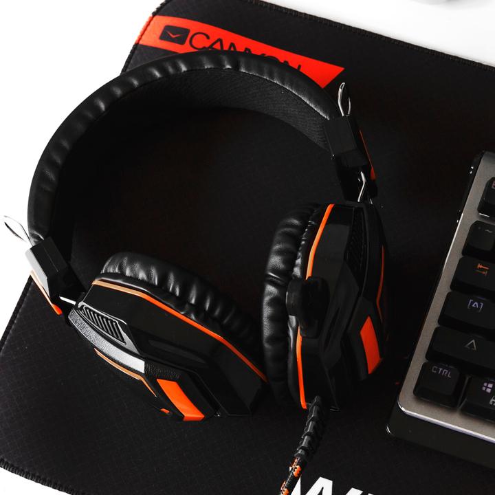 Produktbild Canyon Gaming Headset mit 3,5 mm Anschluss mit Mikrofon und Lautstärkeregler, Kabel 2 m, Schwarz CND (Kabelgebunden)