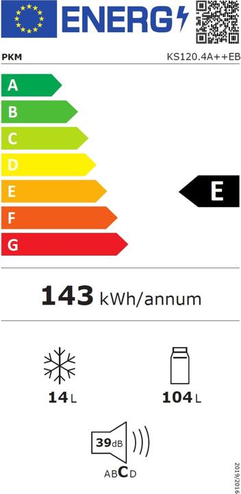 Energie-Label PKM Einbau-Kühlschrank KS 120.4 EB (118 l)