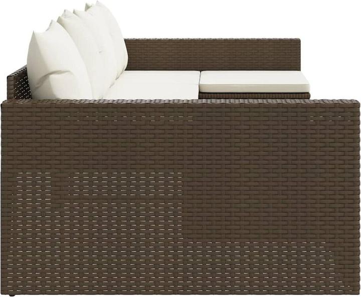 Actual product image VidaXL 2-tlg. Garten-Lounge-Set mit Kissen Braun Poly Rattan