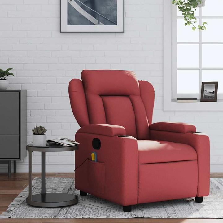 Image du produit VidaXL Fauteuil de massage vin rouge similicuir,Couleur : vin rouge,Matériaux
