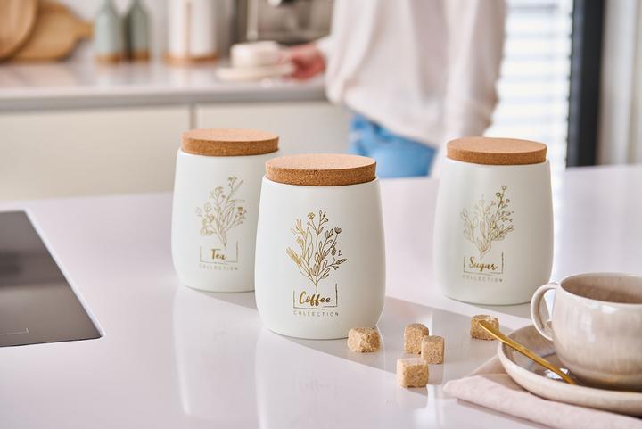 Actual product image Zeller Present Storage tin w. cork lid "Sugar", 750 ml, metal (0.75 l)