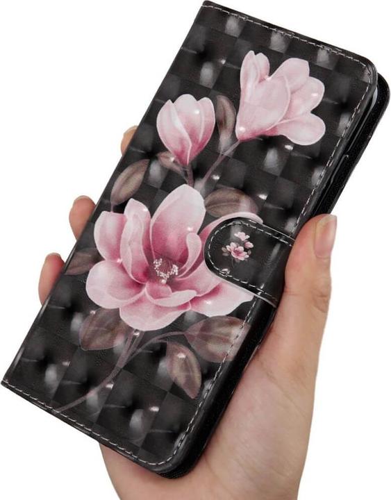Produktbild Cover-Discount iPhone 14 Pro - Etui Glitzer Effekt Blumen rosa (Apple iPhone 14 Pro)