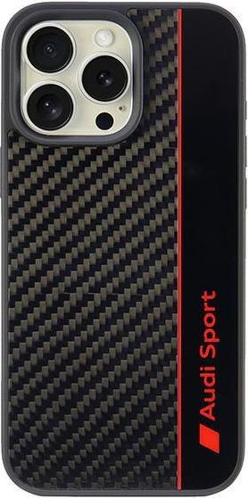 Actual product image Audi Carbon Fibre Stripe iPhone 16 Pro Max 6.9" czarny/black hardcase AUS-TPUPCIP16PM-R8/D1-BK (Apple iPhone 16 Pro Max)