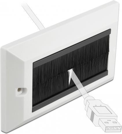 Produktbild Delock Cable Management Cover 146 x 86 mm with black Brush Strips