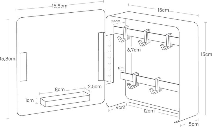 Produktbild Yamazaki Magnetischer Schlüsselkasten TOWER (15.8 x 5.7 x 15.8 cm)