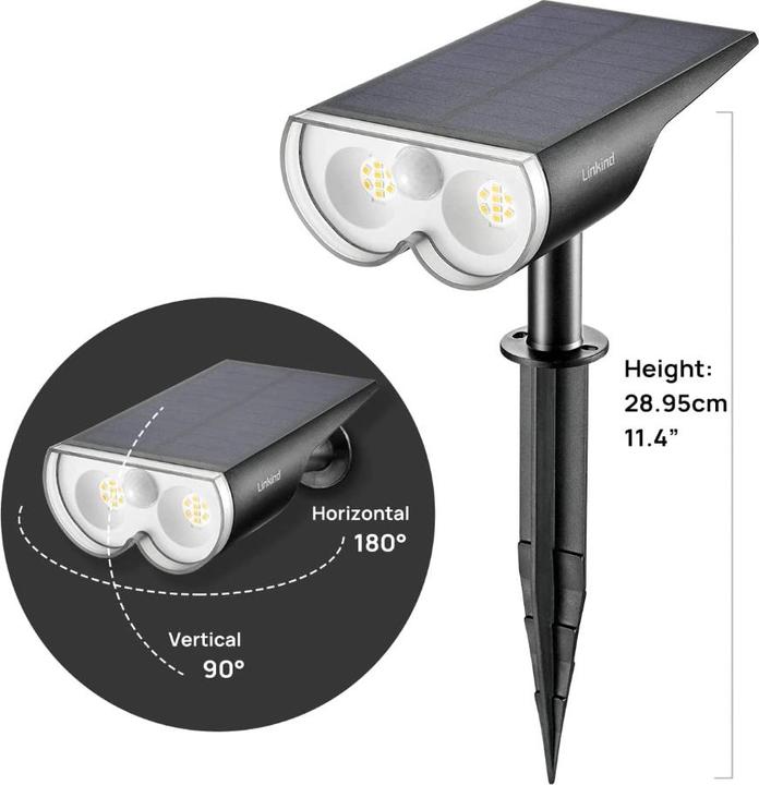 Immagine prodotto Lumina Swiss 2x LED Spot solare da giardino 4W RGB IP67 (650 lm, IP67)