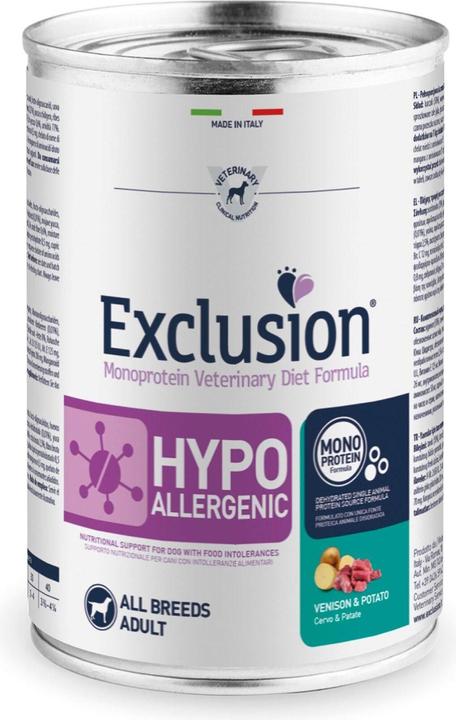 Produktbild Exclusion Hypoallergenic Venison & Potato (Senior, Adult, 1 Stk., 400 g)