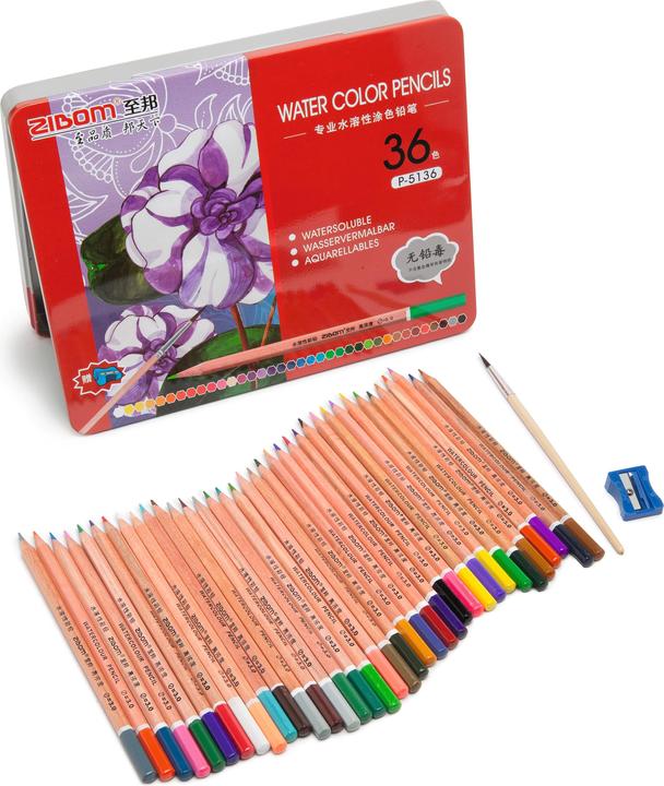 Immagine prodotto VBS Matite acquerellabili, 36 colori, in scatola di metallo (Multi, 36 x)