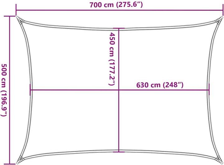 Produktbild VidaXL Sonnensegel 160 g/m² Rechteckig HDPE (5 x 7 m)