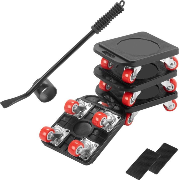 Immagine prodotto Stahlwerk Set per il trasporto di mobili 4 rulli di trasporto e 1 pratico sollevatore di mobili (400 kg)