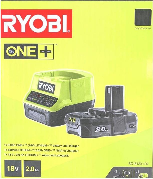 Produktbild Ryobi Akku 18V 2,0Ah + Schnellladegerät (18 V)