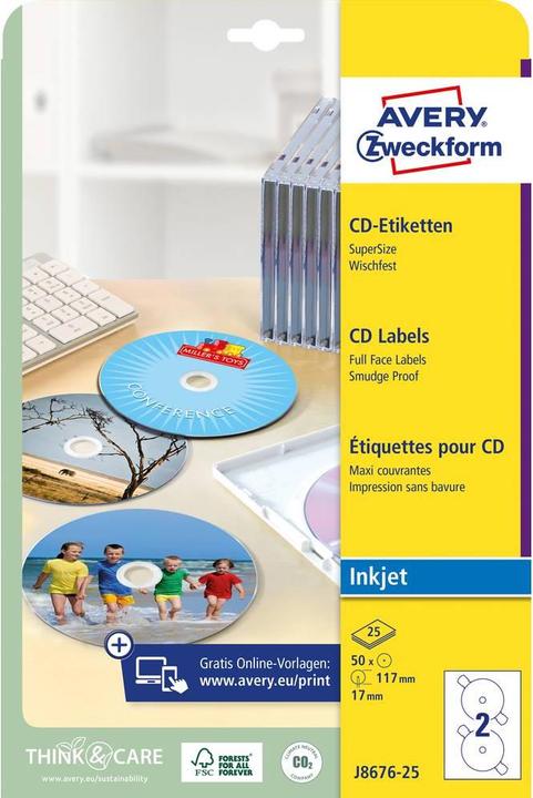 Actual product image Avery CD labels SuperSize