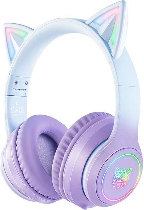 Produktbild Onikuma B90 RGB Cat Ears Gaming Headphones purple (Kabelgebunden, Kabellos)