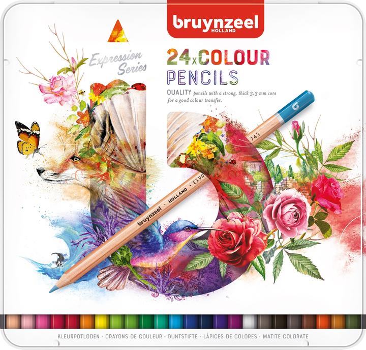 Bruynzeel Farbstifte Expression Colour Metalletui, 24 Stück (Mehrfarbig, 24 x)