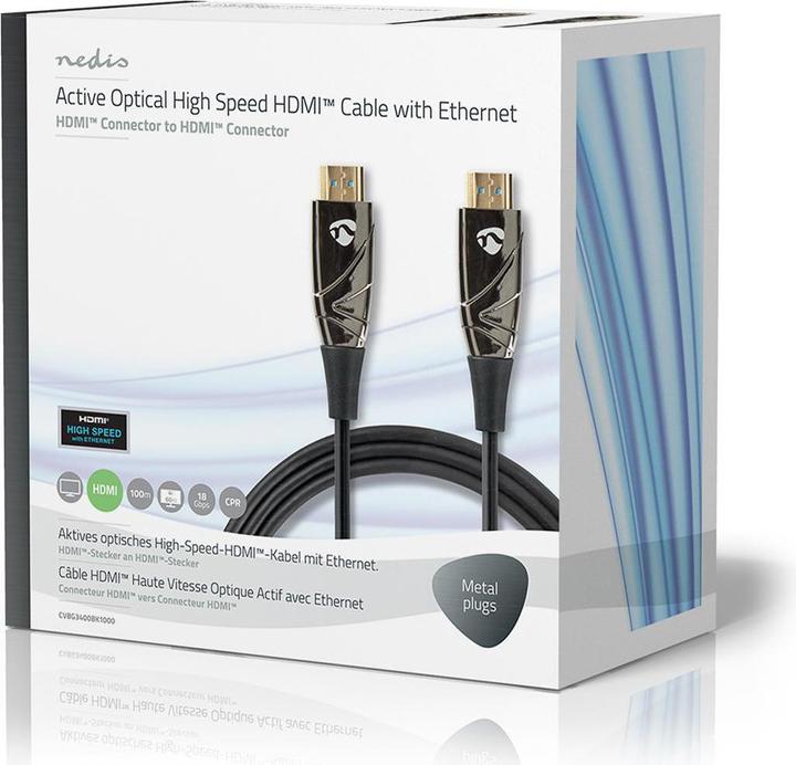 Produktbild Nedis Aktive optische High Speed ​​HDMI-Kabel mit Ethernet | HDMI™ Stecker | HDMI™ Stecker | 4K@60Hz (100 m, HDMI)