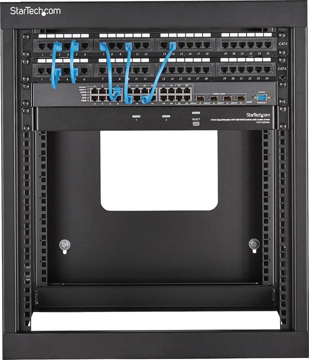 Actual product image StarTech 12 U open 19 inch server rack with hinge - 55cm deep (12 RU, 19 inch rack)