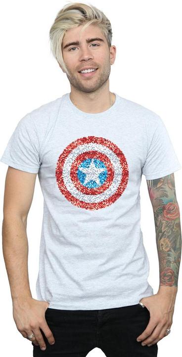 Immagine prodotto Captain America Pixelated Shield Maglietta Uomo (XXL)