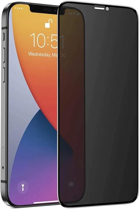 Produktbild PhoneLook 3D Privacy Anti-Spy Tempered Glass Bildschirm Schutzglas mit schwarzen Rändern (1 Stück, Apple iPhone 16 Plus)