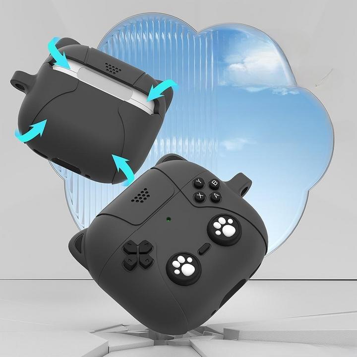 Produktbild Cover-Discount Airpods 4 - Silikoncase Schutzhülle 3D Katze (Kopfhörer Tasche)