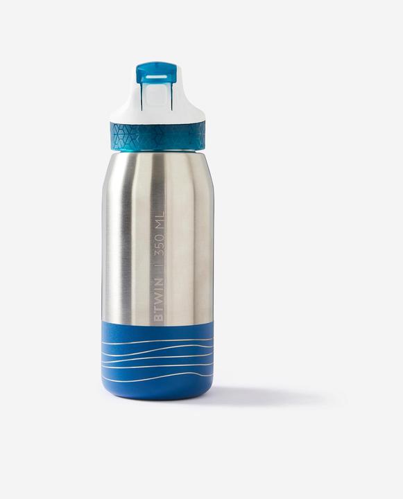 Immagine prodotto Btwin Borraccia da bicicletta in acciaio inox con cannuccia per bambini 3-6 anni 350 ml blu (0.35 l)