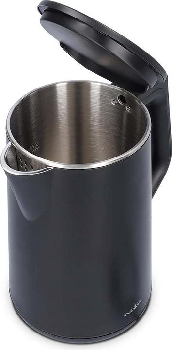 Actual product image Nedis Kettle | 1.5 l | Plastic | Black | 360 degree rotatable | Concealed heating element | Stri (1.50 l)