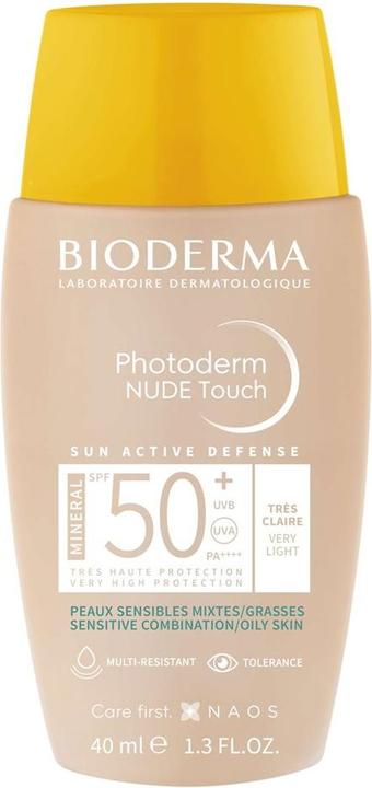 Immagine prodotto Bioderma Photoderm Nude Touch Mineral SPF50+ è molto chiaro (Crema solare viso, SPF 50, 40 ml)