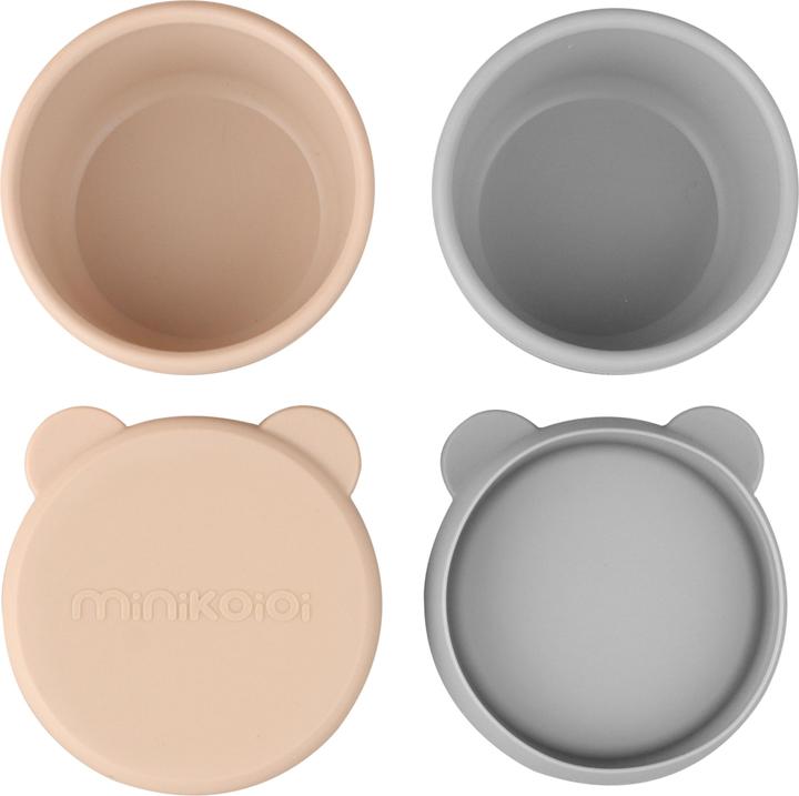 Image du produit Minikoioi Mini Bol avec Couvercle, 2 pcs, Beige Poudre / Gris Poudré