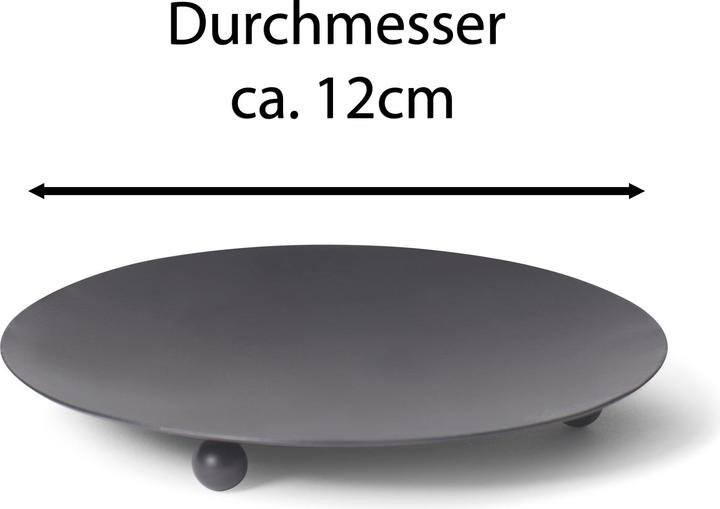 Actual product image Novaliv 6x Candle Holder Decorative Plate Pillar Candles BLACK 12cm Candle Plate Metal Round (12 x 12 cm)