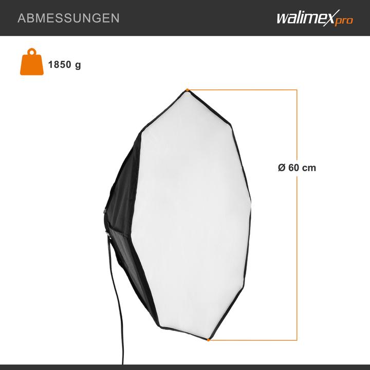 Produktbild Walimex pro Daylight 1000 4x35W + Softbox Ø 60cm (Softbox, 60 cm)