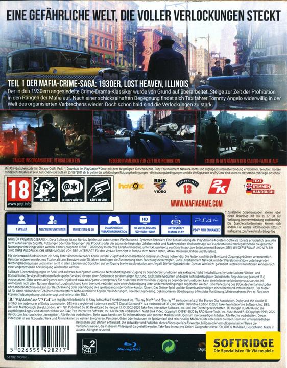 Produktbild 2K Games Mafia 1: Definitive Edition (PS4, DE)