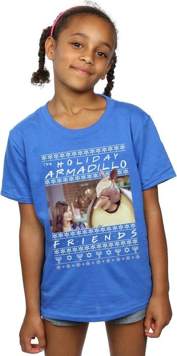 Actual product image Friends Girls Fair Isle Holiday Armadillo Cotton T-Shirt (140, 146)