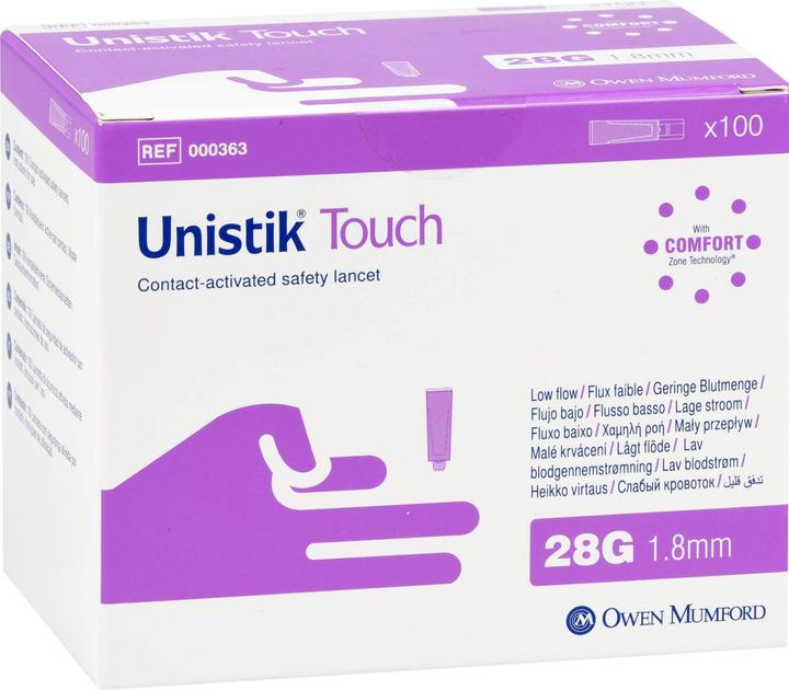 Actual product image Owen Mumford Touch Sicherheitslanzette violett steril (Lancets)