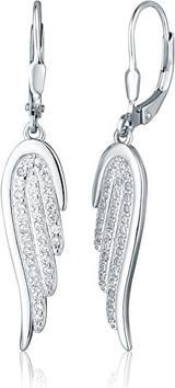 JVD - Silver dangle earrings Angel wing with zircons SVLE2542XJ6BI00