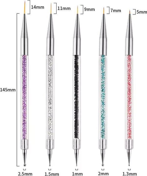 Immagine prodotto Vanessa Beauty Penne per puntini (Utensile per unghie, Porpora, Bianco, Nero, Blu, Rosa)