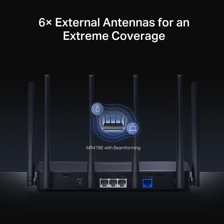 Actual product image Mercusys WRL ROUTER 9300MBPS/4PORT MR47BE