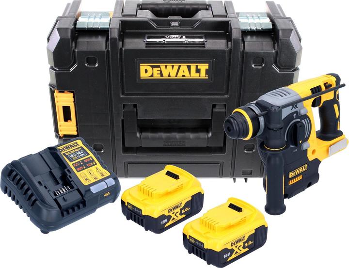 Actual product image DeWalt SDS-PLUS DRILLING HAMMER 18V 2.1J 2 x 5.0Ah XR LI-ION SHORT HAMMER TSTAK DCH273P2T (Rechargeable battery operated)