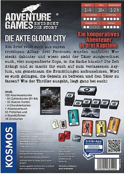 Actual product image Kosmos Family Game Adventure Games: The Gloom City File (German)
