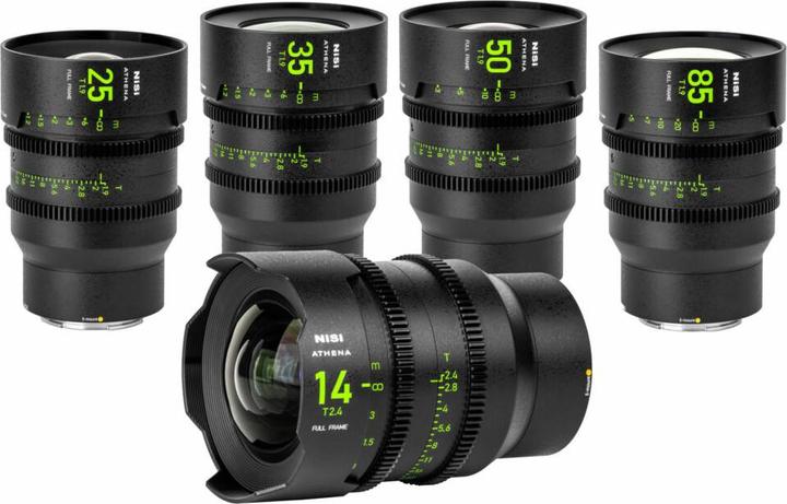 Actual product image Nisi ATHENA PRIME Full Frame Cinema Lens Kit – 14mm, 25mm, 35mm, 50mm, 85mm + Case (E Mount, No Drop) (C-mount)