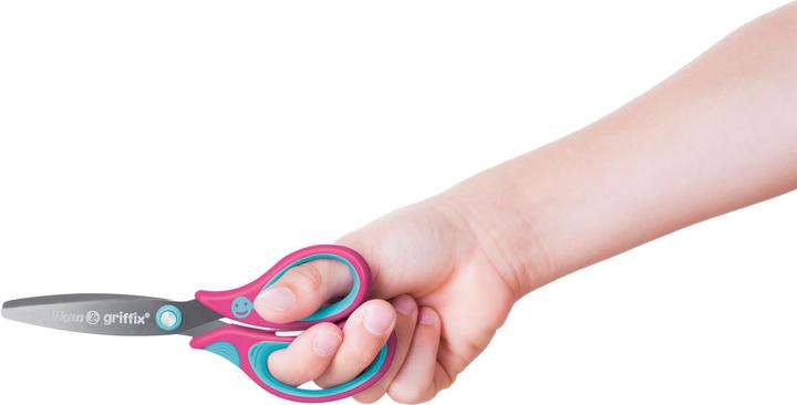 Productafbeelding Pelikan griffix schoolschaar, rond, roze, voor rechtshandigen (14 cm)