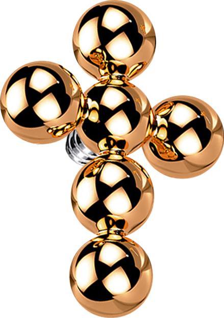 Produktbild Star Piercing Dermal Anchor rosegold Kreuz Kugeln (Titan G23, ohne Messing)