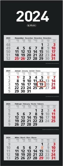 Image du produit Herlitz Calendrier mural 4 mois 2024 33x87,5cm (Espagnol, Anglais, Français, Allemand)