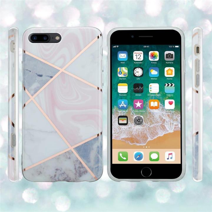 Image du produit Cadorabo Couverture IMD TPU Marbre coloré (Apple iPhone 7 Plus, Apple iPhone 7s Plus)
