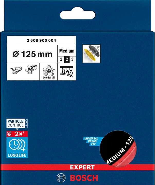 Produktbild Bosch Professional Zubehör EXPERT Multihole (EXPERT Multiloch) Universalstützteller, 125 mm, medium (Mittel)